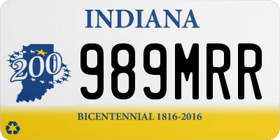IN license plate 989MRR