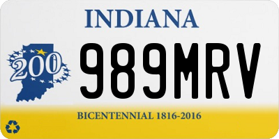 IN license plate 989MRV