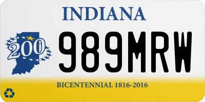 IN license plate 989MRW