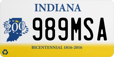 IN license plate 989MSA