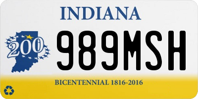 IN license plate 989MSH