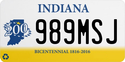 IN license plate 989MSJ