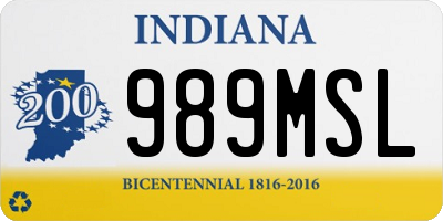 IN license plate 989MSL