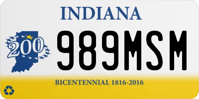 IN license plate 989MSM