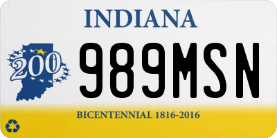 IN license plate 989MSN