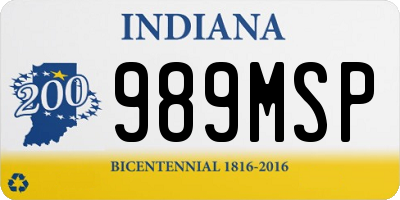 IN license plate 989MSP