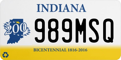 IN license plate 989MSQ