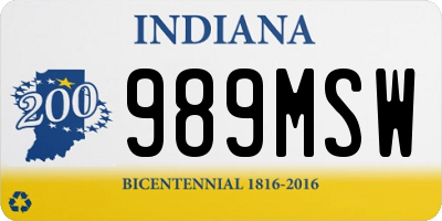 IN license plate 989MSW