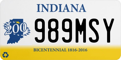 IN license plate 989MSY