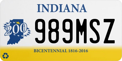 IN license plate 989MSZ