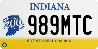 IN license plate 989MTC