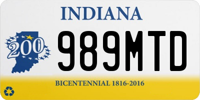 IN license plate 989MTD