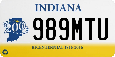 IN license plate 989MTU