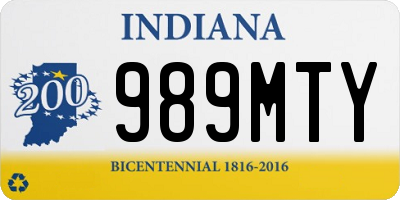 IN license plate 989MTY