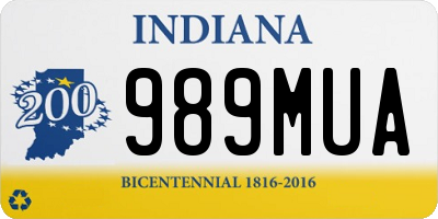 IN license plate 989MUA