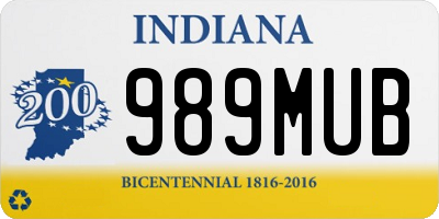 IN license plate 989MUB