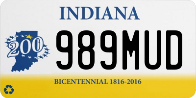 IN license plate 989MUD
