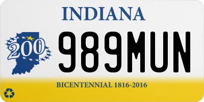 IN license plate 989MUN