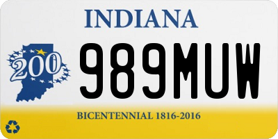 IN license plate 989MUW