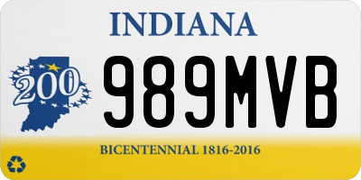 IN license plate 989MVB