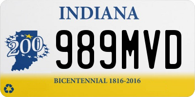 IN license plate 989MVD