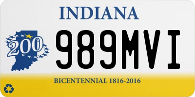 IN license plate 989MVI