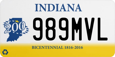 IN license plate 989MVL