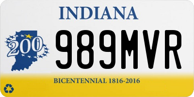 IN license plate 989MVR