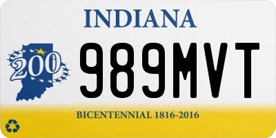 IN license plate 989MVT