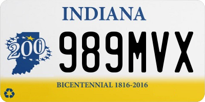 IN license plate 989MVX