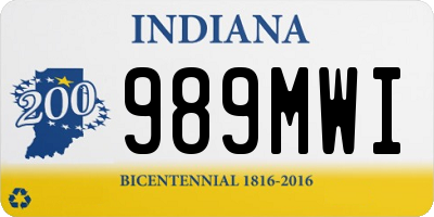 IN license plate 989MWI