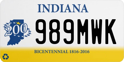 IN license plate 989MWK