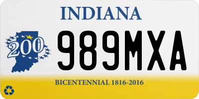 IN license plate 989MXA