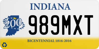 IN license plate 989MXT