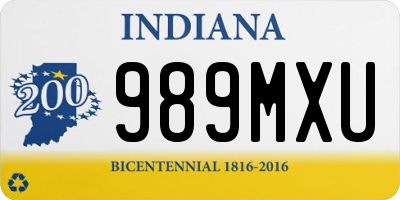 IN license plate 989MXU