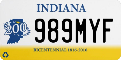 IN license plate 989MYF