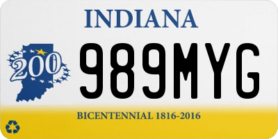 IN license plate 989MYG