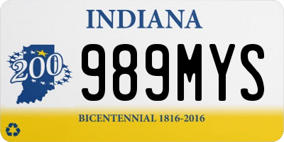 IN license plate 989MYS