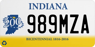 IN license plate 989MZA