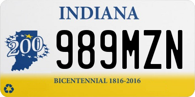 IN license plate 989MZN