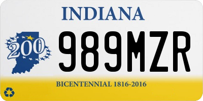 IN license plate 989MZR