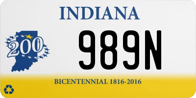 IN license plate 989N