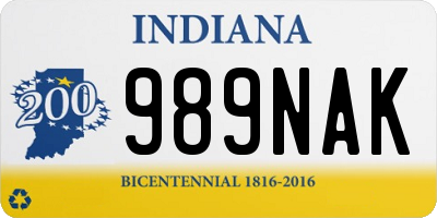 IN license plate 989NAK