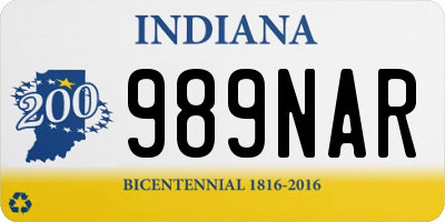 IN license plate 989NAR