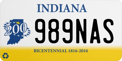 IN license plate 989NAS