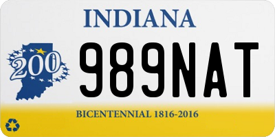IN license plate 989NAT