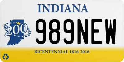 IN license plate 989NEW