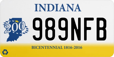 IN license plate 989NFB