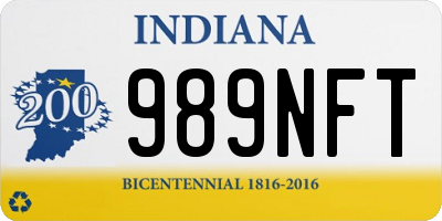 IN license plate 989NFT