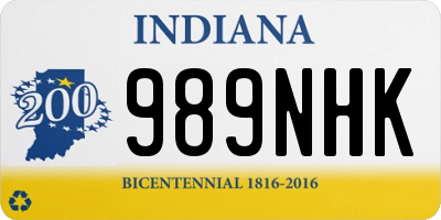 IN license plate 989NHK